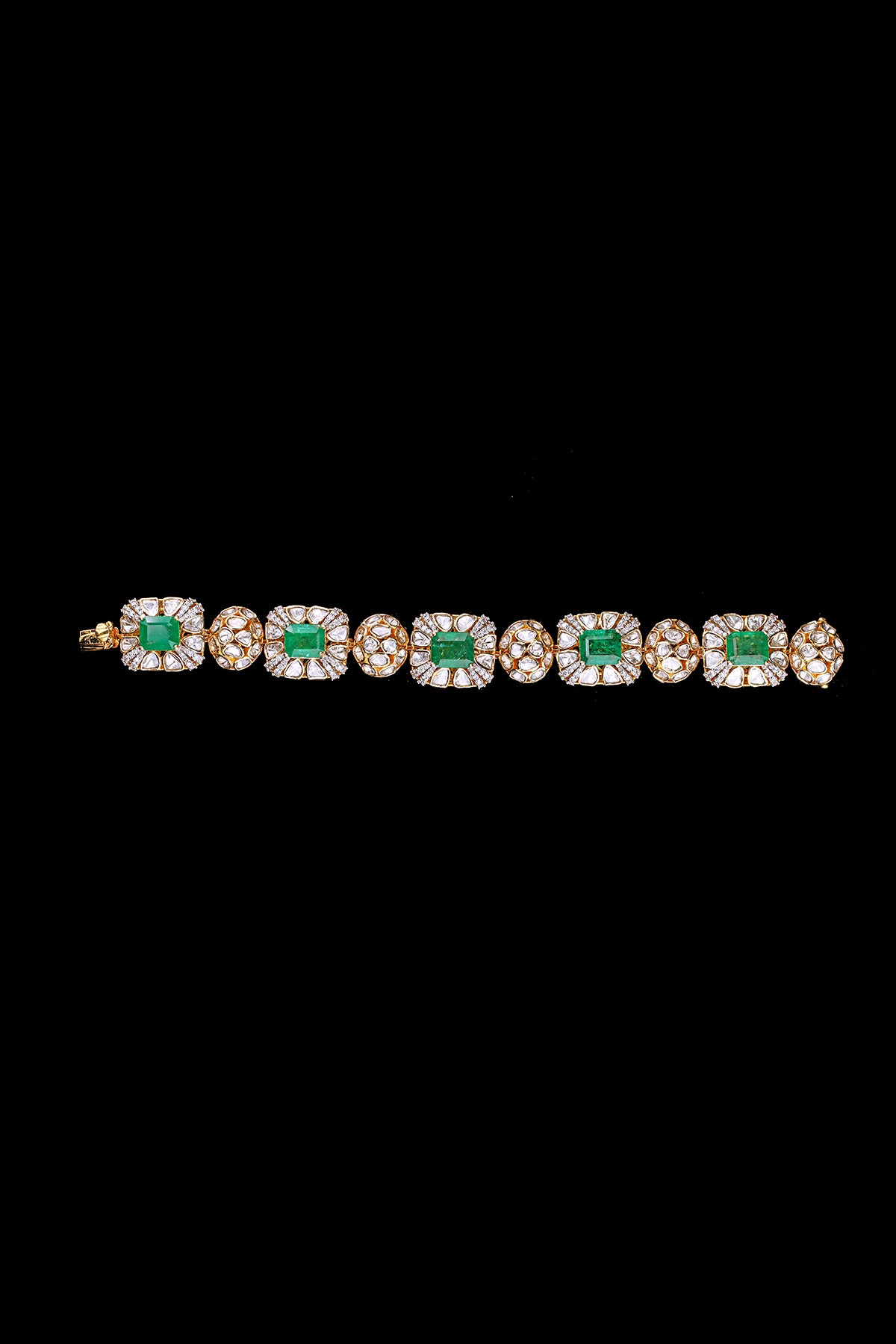 Polki Bracelet with Emeralds