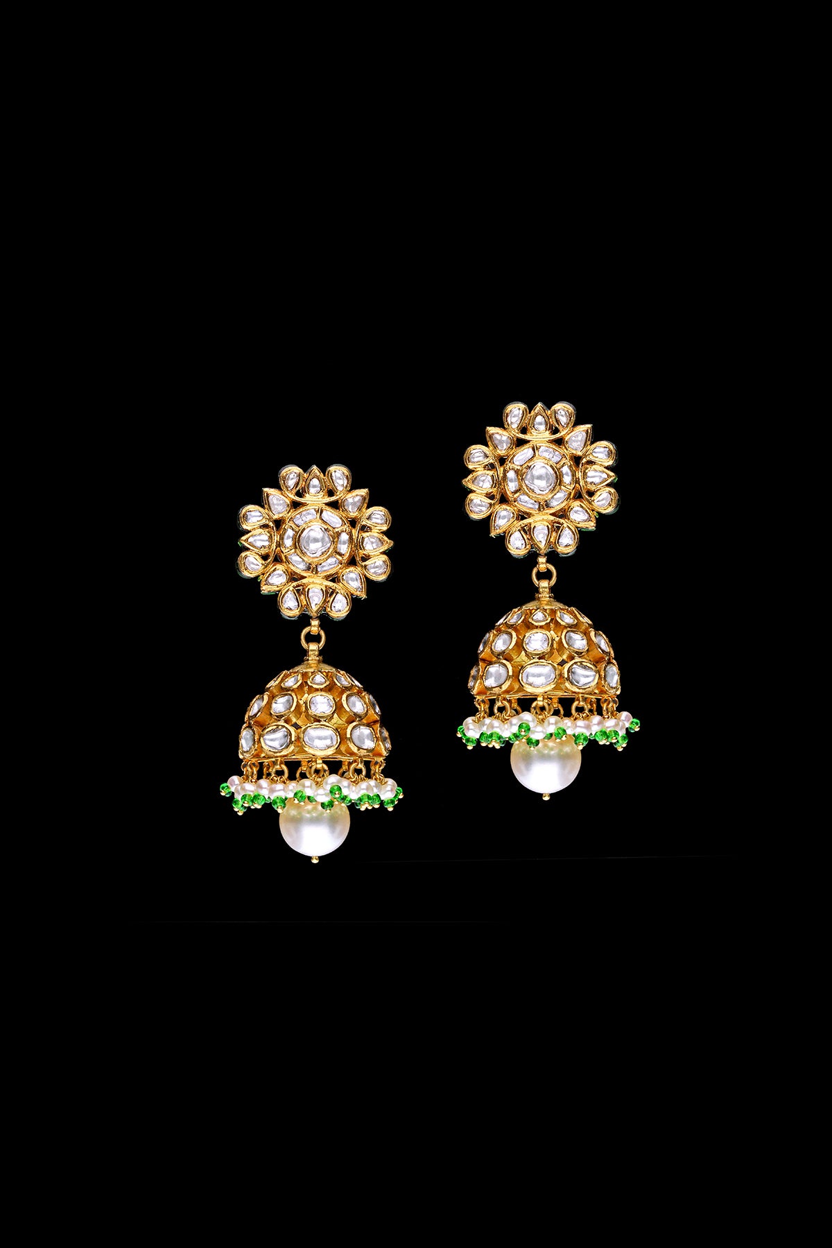 Vintage Polki Jhumka with Pearl hanging