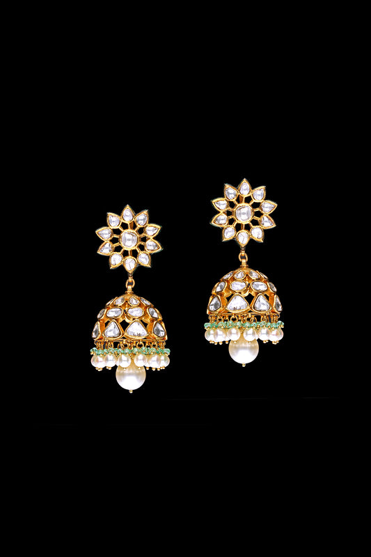 Traditional Stud Polki Jhumka